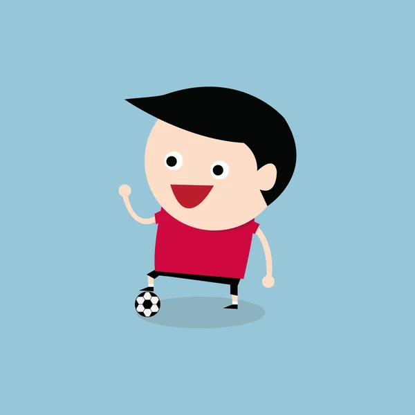 Jugador de fútbol, diseño plano — Vector de stock