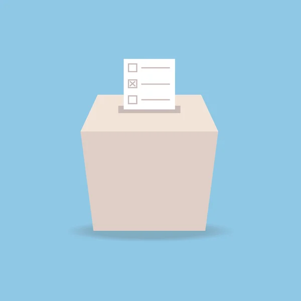 Voto de la urna, diseño plano, vector — Vector de stock