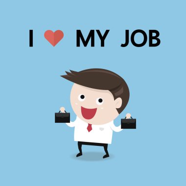 Mutlu bir iş adamı. Benim iş iş kavramı, düz tasarım seviyorum