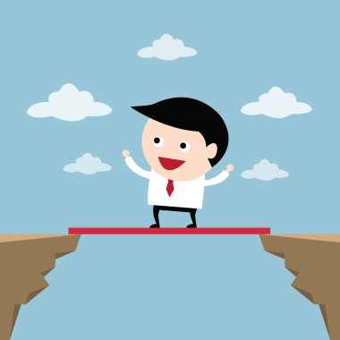 işadamı sakin ol risk, düz tasarım