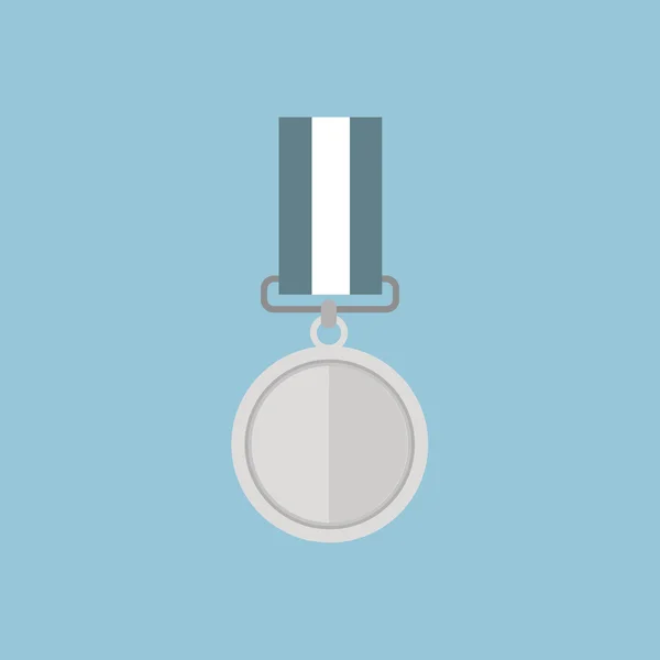 Векторні ілюстрації срібної медалі, плоский дизайн — стоковий вектор