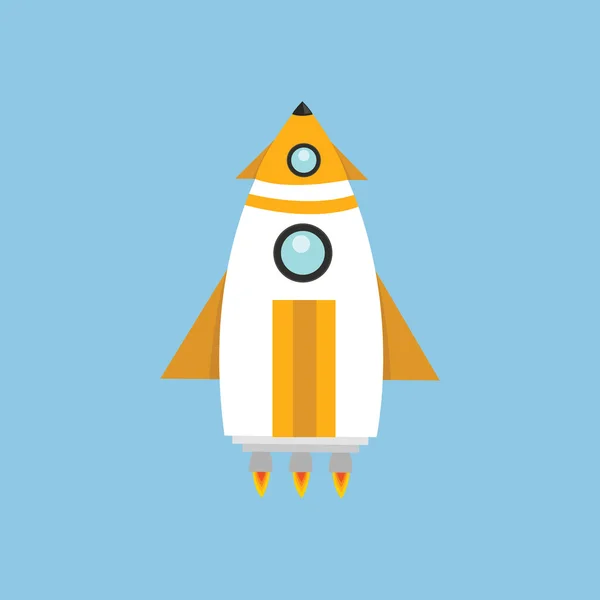 Rocket Space Ship, design plano —  Vetores de Stock