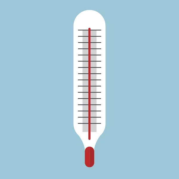 A mercury thermometer icon, flat design, vector — Stock Vector
