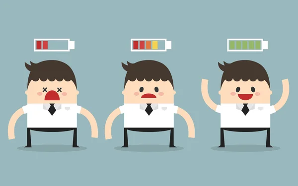 İşadamı ve yaşam enerji, düz tasarım