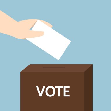 Oy oy kutusu ile. Vektör çizim, düz tasarım