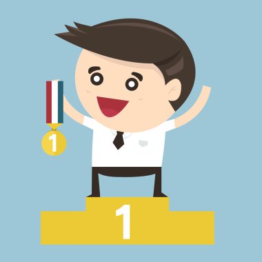 Kazanan işadamı, düz tasarımı, vektör