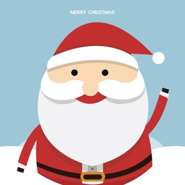 Mavi arka plan üzerinde Noel Baba. Vektör çizim retro ch