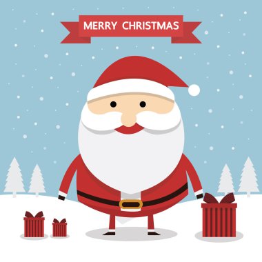 Noel Baba. Neşeli Noel kartı.