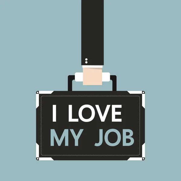 Επιχειρηματίας τσάντα, αγαπώ τη δουλειά μου — Διανυσματικό Αρχείο