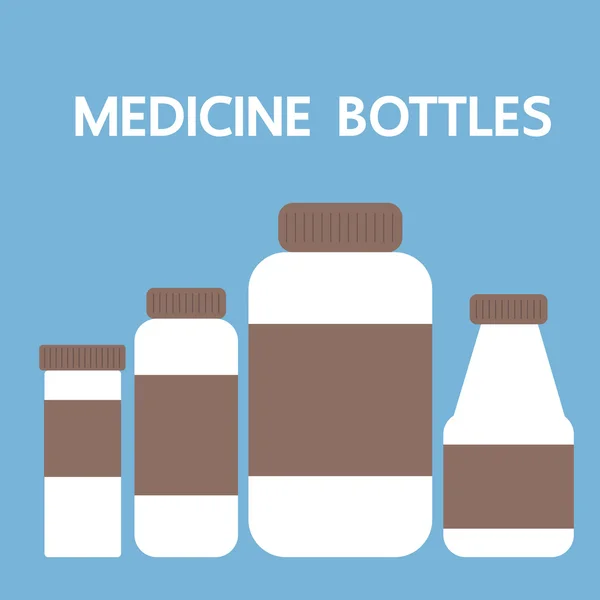 Медицинские бутылки, векторная иллюстрация — стоковый вектор