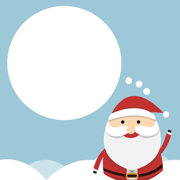 Санта Клаус стоит в снежном и речевом пузыре. Векторное безразличие — стоковый вектор
