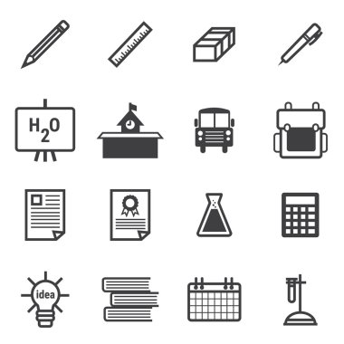 Eğitim simgeler, vektör simgesi ayarla