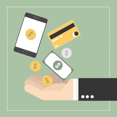 Online iş, vektör düz tasarımı