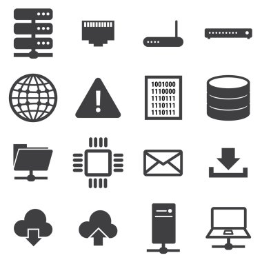 Ağ ve sunucu Icon set