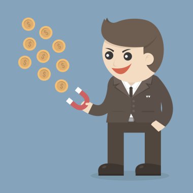 işadamı para kırmızı mıknatıs ile