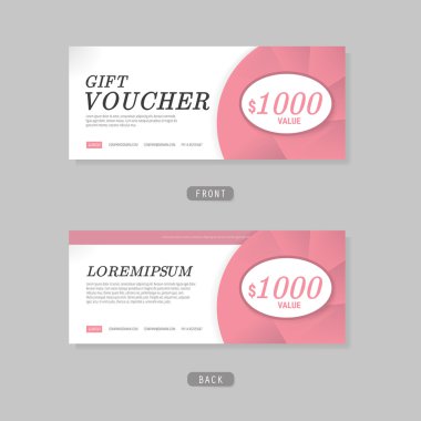 Hediye çeki vektör düz tasarım şablonu