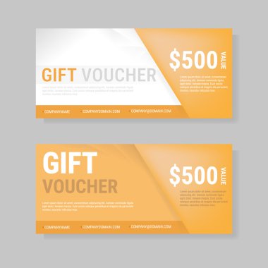 Hediye çeki vektör düz tasarım şablonu