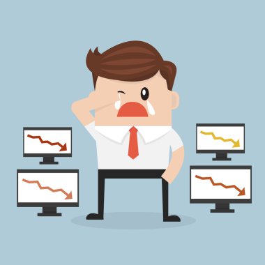 İşadamı ve kötü sonuçlar grafik