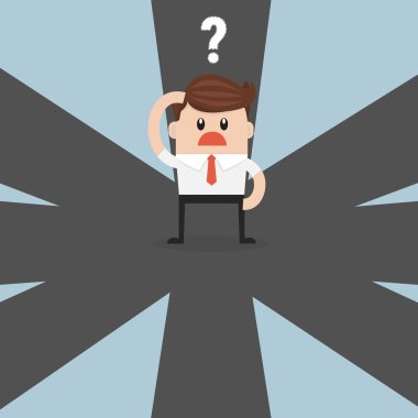 işadamı başarının gelecekteki yönünü seçme kavşak üzerinde