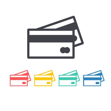 Kredi kartı simge vektör düz tasarımı