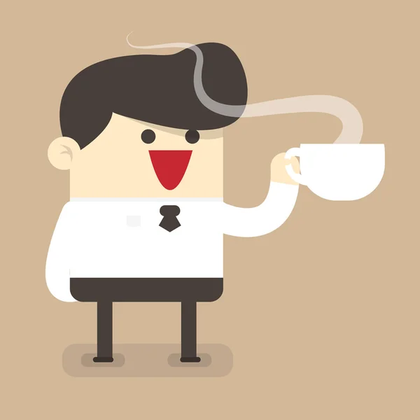 Biznesmen relaksujący z filiżanki kawy — Wektor stockowy