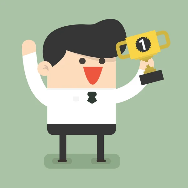 The Winner Businessman, vector flat design — Stock Vector