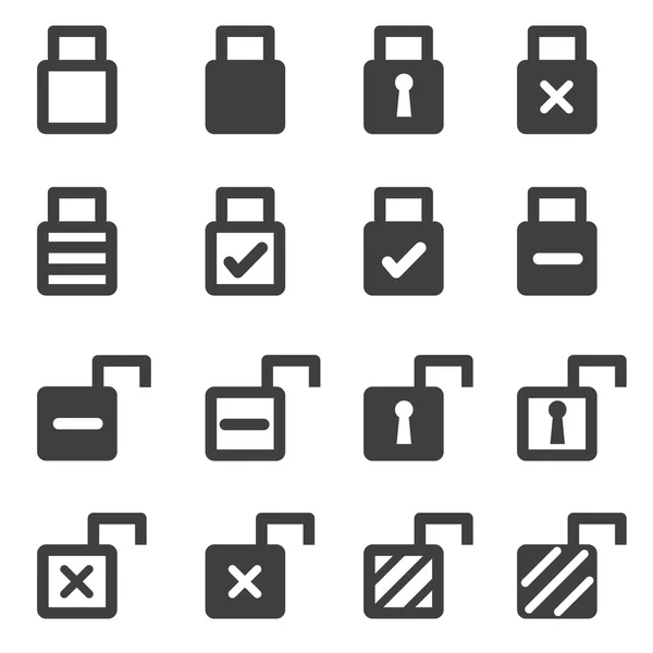 Lock pictogrammenset, vector icon set — Stockvector