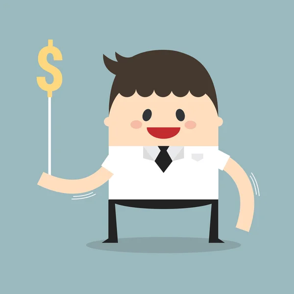 Podnikatel drží peníze. plochý design — Stockový vektor