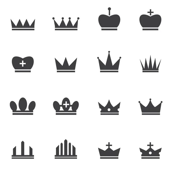 Icônes de la Couronne, icône vectorielle — Image vectorielle