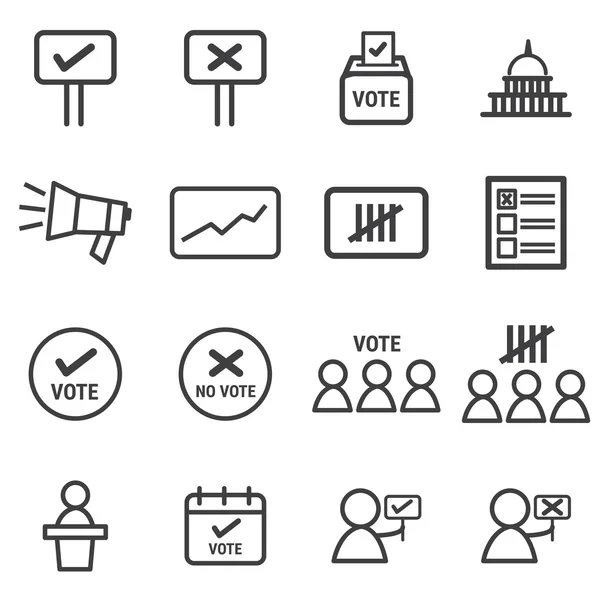 Conjunto de iconos electorales, icono de vector — Archivo Imágenes Vectoriales