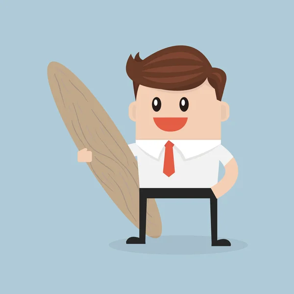 Businessman hold a surfboard — Stock Vector