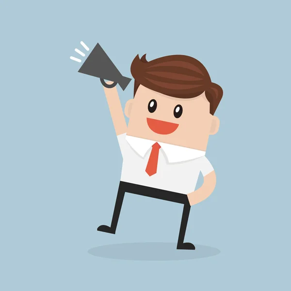 Bir megafon konuşan işadamı