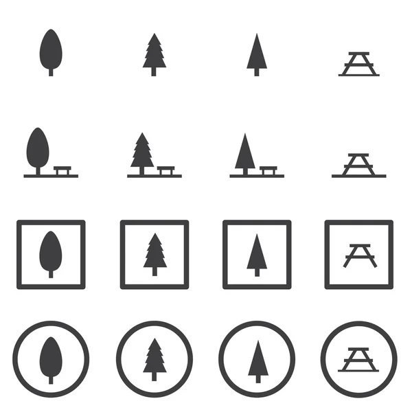 Ensemble d'icônes de parc. jeu d'icônes vectorielles — Image vectorielle