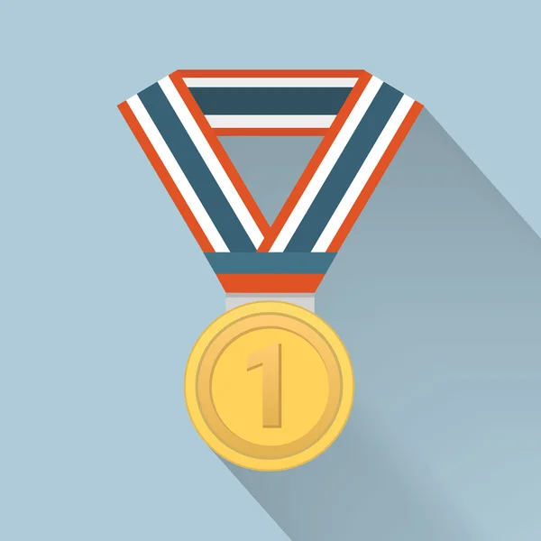 Médaille icône vecteur plat design — Image vectorielle
