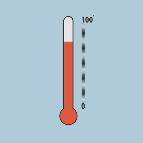 Thermometer icoon, Vlakke designstijl, vectorillustratie. — Stockvector