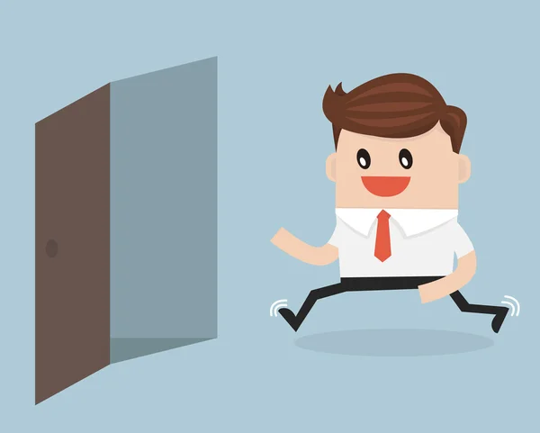 Açılan kapıya çalıştıran iş adamı