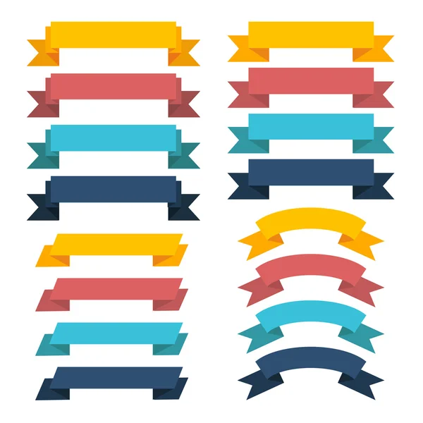 Ribbon icons vector flat design — Stock Vector