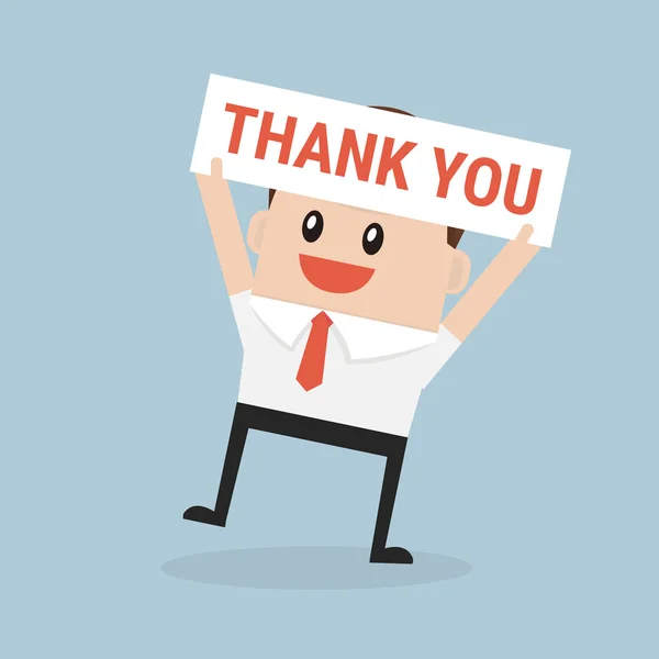 Businessman hands holding Thank you sign vector — Stock Vector