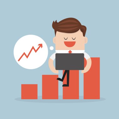 İşadamı onay grafik üzerinde notebook.vector