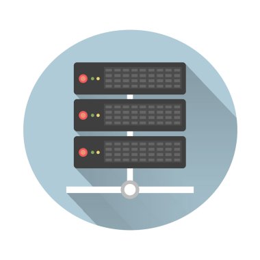 Uzun gölgeler, sunucu vektör simge tasarlamak ile düz stil.