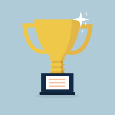 vektör trophy Kupası düz simgesi