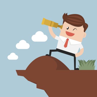 İşadamı vizyonu kavramı.