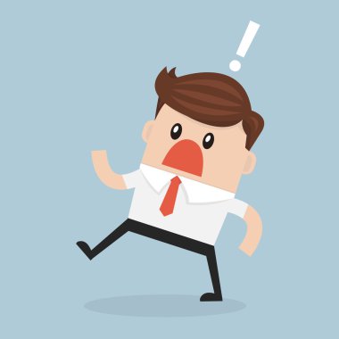 İşadamı geniş açık ağızlı.