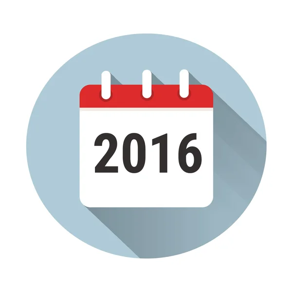 Wektor ikonę kalendarza z długim cieniem. 2016. — Wektor stockowy