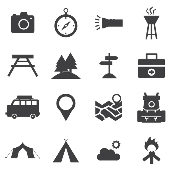 Icônes de camping Illustration vectorielle — Image vectorielle