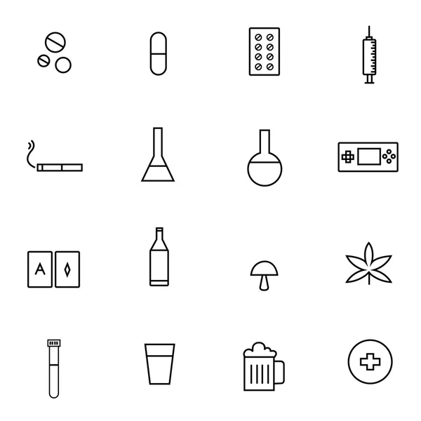 Uyuşturucu ve bağımlılık satır simgeler