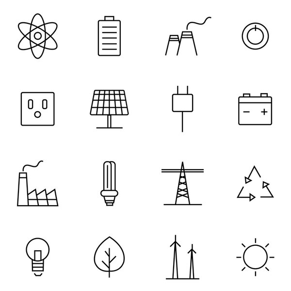 Line ecology icons. Vector set