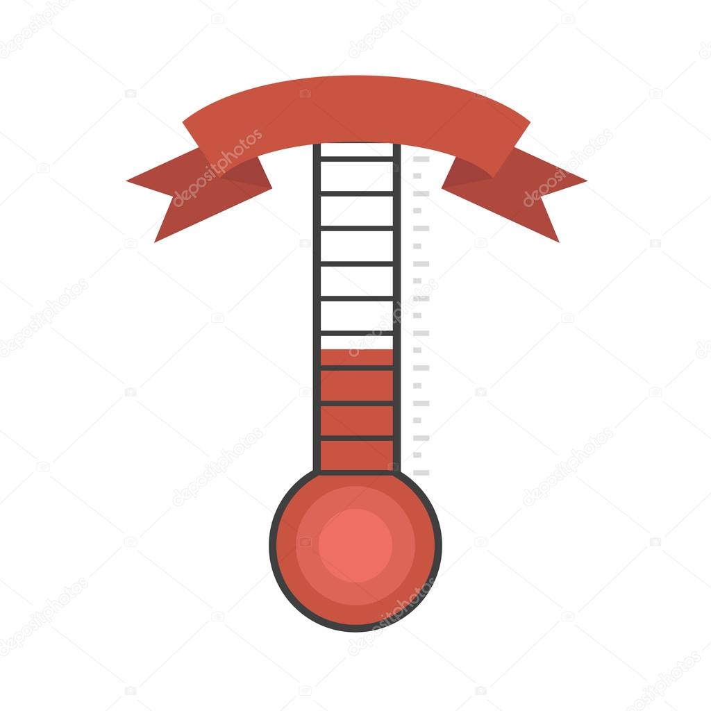 Achievement thermometer with blank banner