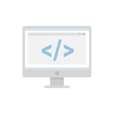 Kod düz simgesi düz tasarlamak vektör