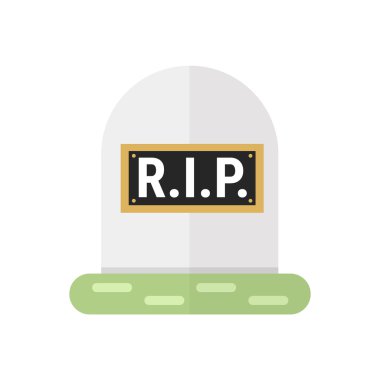 Çizgi film mezar düz tasarım. vektör